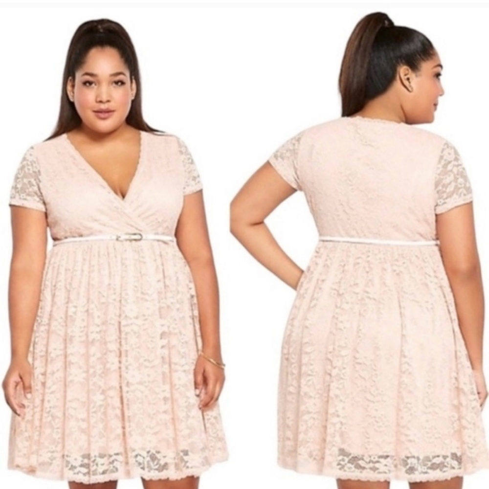 Torrid Soft Peach Lace Mini Dress Size 3